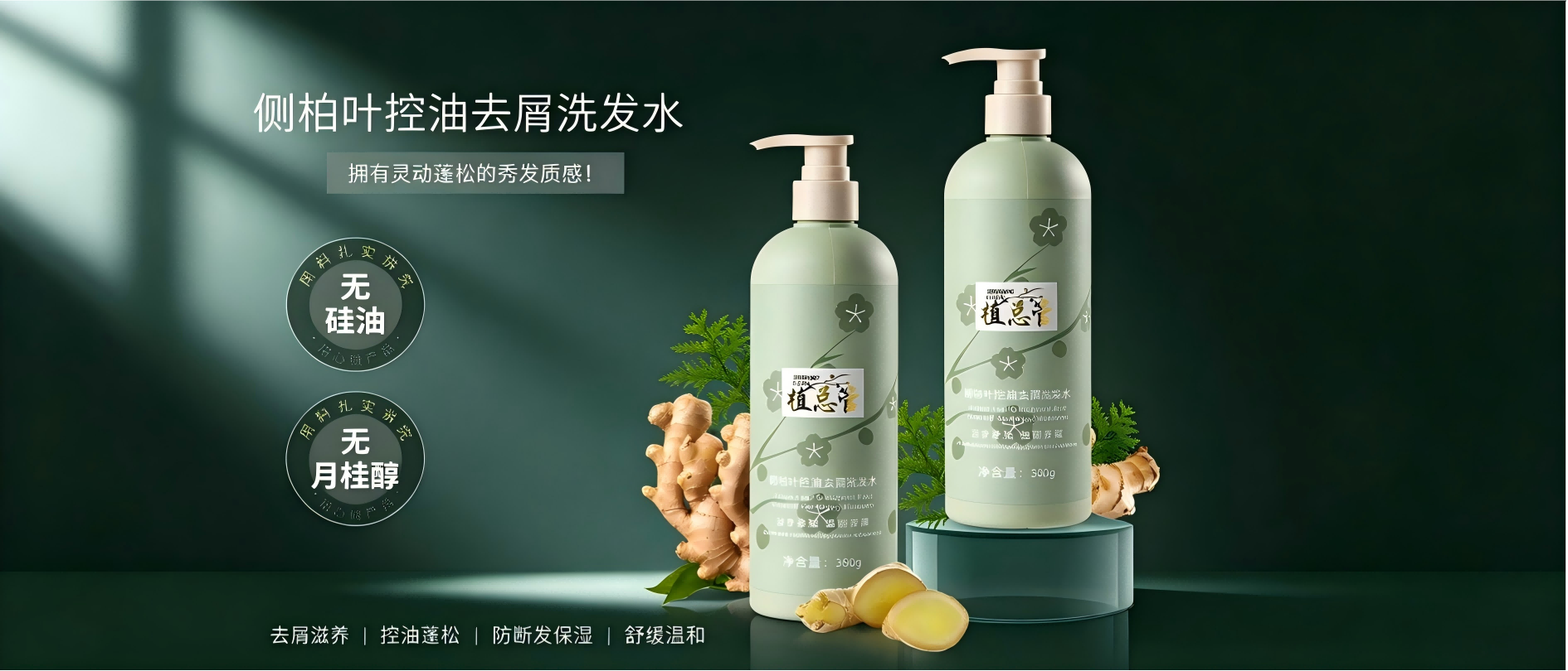植总管侧柏叶控油去屑洗发水