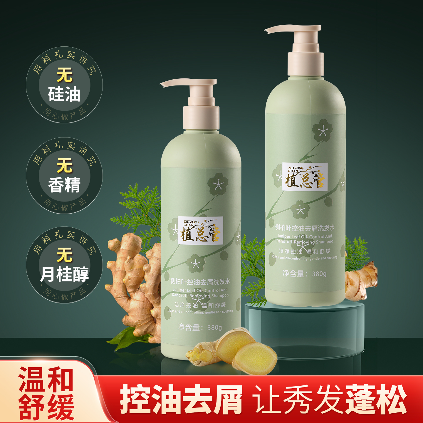 植总管侧柏叶控油去屑洗发水